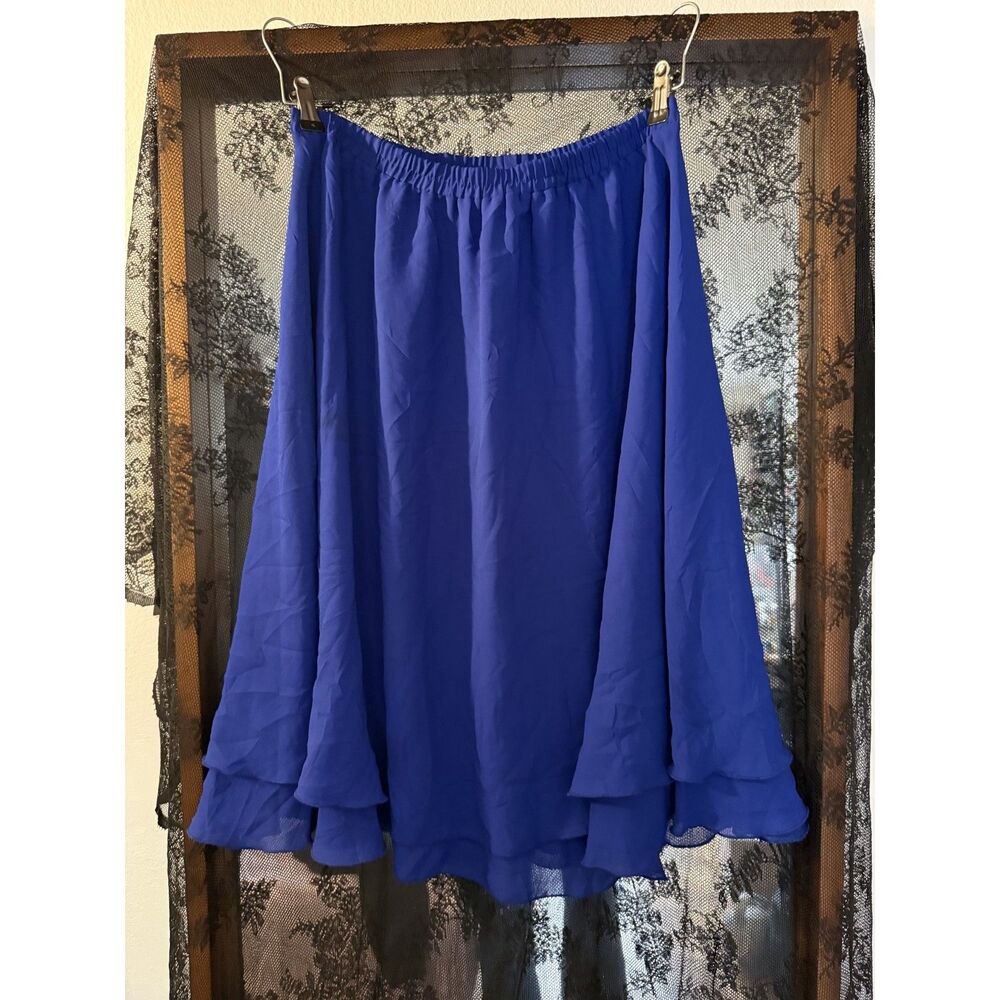 Leslie Fay Royal Blue Layered Skirt Size 12